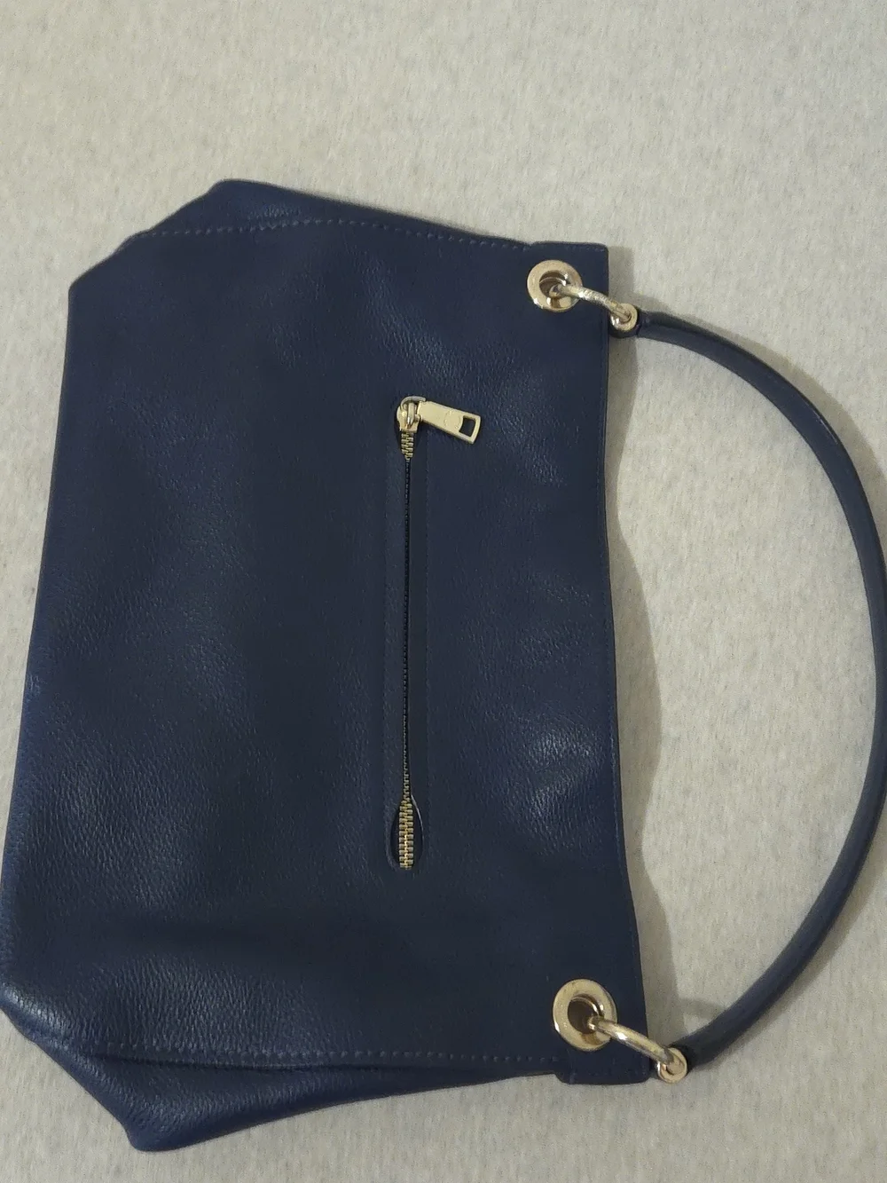Coach Navy Leather Shoulder Bag